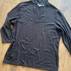 Chicos Black V-Neck long sleeve shirt